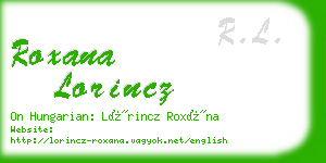 roxana lorincz business card